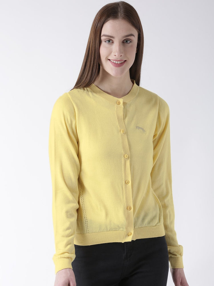 Women Cotton Casual Long Sleeve Yellow Winter Sweaters - JUMP USA (1568776519722)