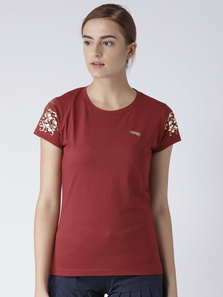Women Red Casual T-shirt - JUMP USA