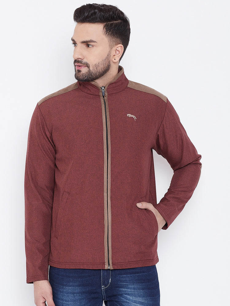 JUMP USA Men Red Solid Bomber Jacket - JUMP USA