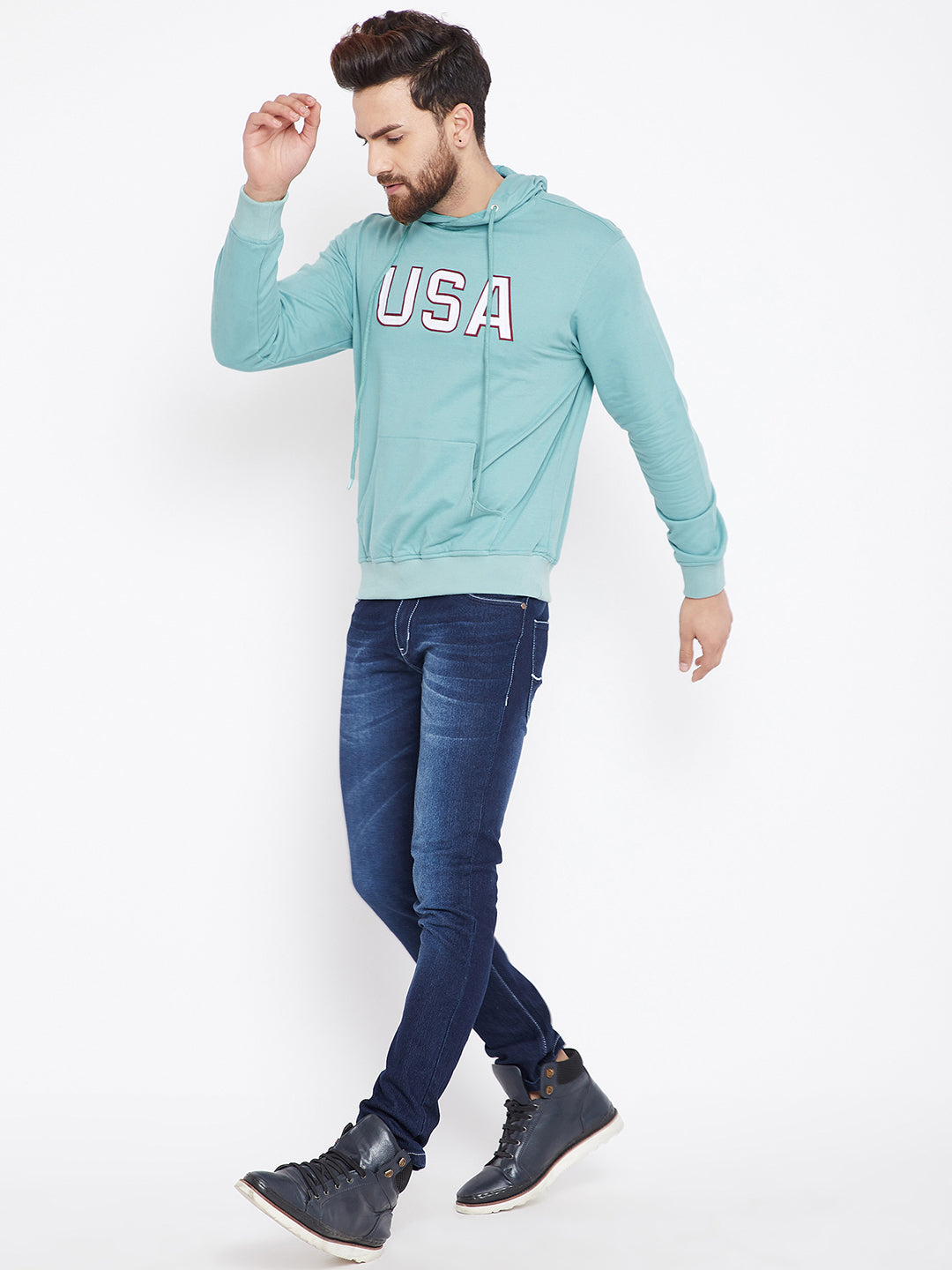 Mens Solid Periwinkle Sweatshirt - JUMP USA