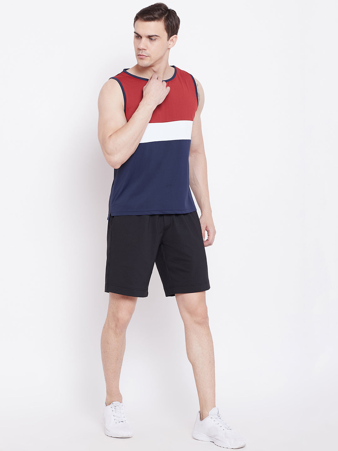 JUMP USA Men Navy Blue Polyster Sports Round Neck T-Shirt - JUMP USA