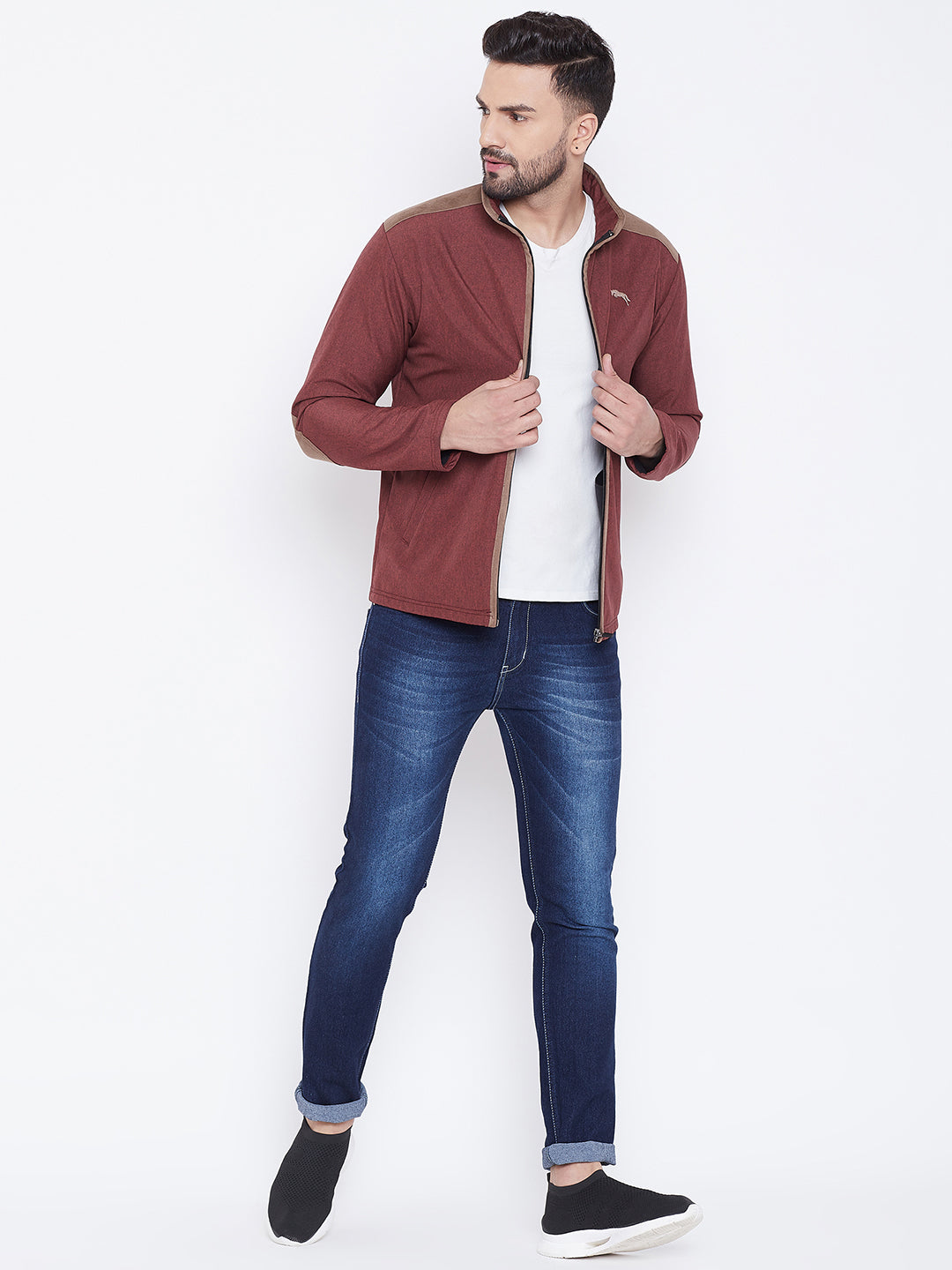 JUMP USA Men Red Solid Bomber Jacket - JUMP USA