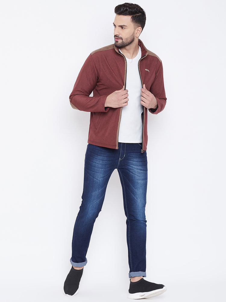 JUMP USA Men Red Solid Bomber Jacket - JUMP USA