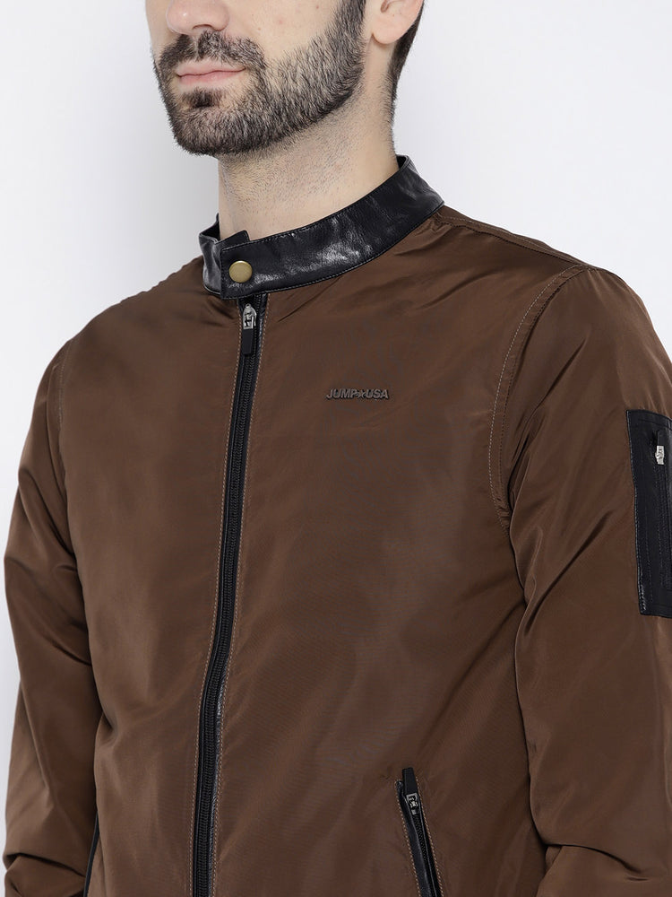 Men Copper Solid Open Front Jacket - JUMP USA