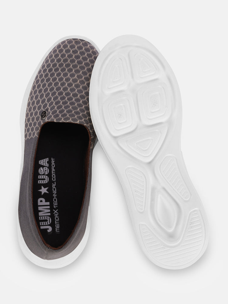 JUMP USA Women's Textured Grey Smart Casual Sneakers Shoes - JUMP USA