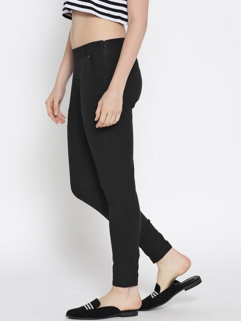 Women Solid Slim Fit Chinos - JUMP USA