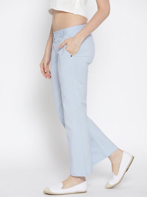 Women Solid Flared Trousers - JUMP USA