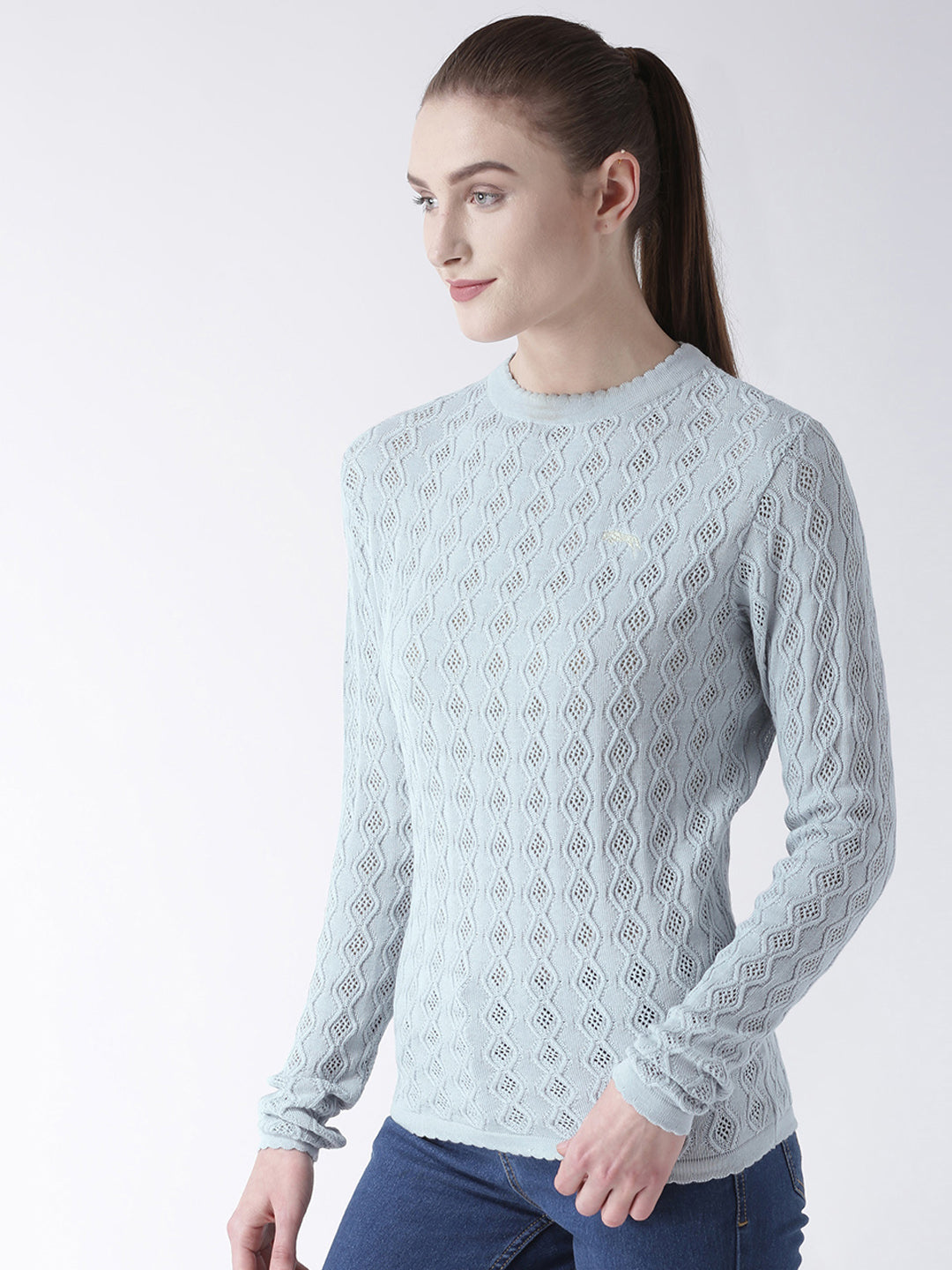 JUMP USA Women Red Self Design Sweater - JUMP USA