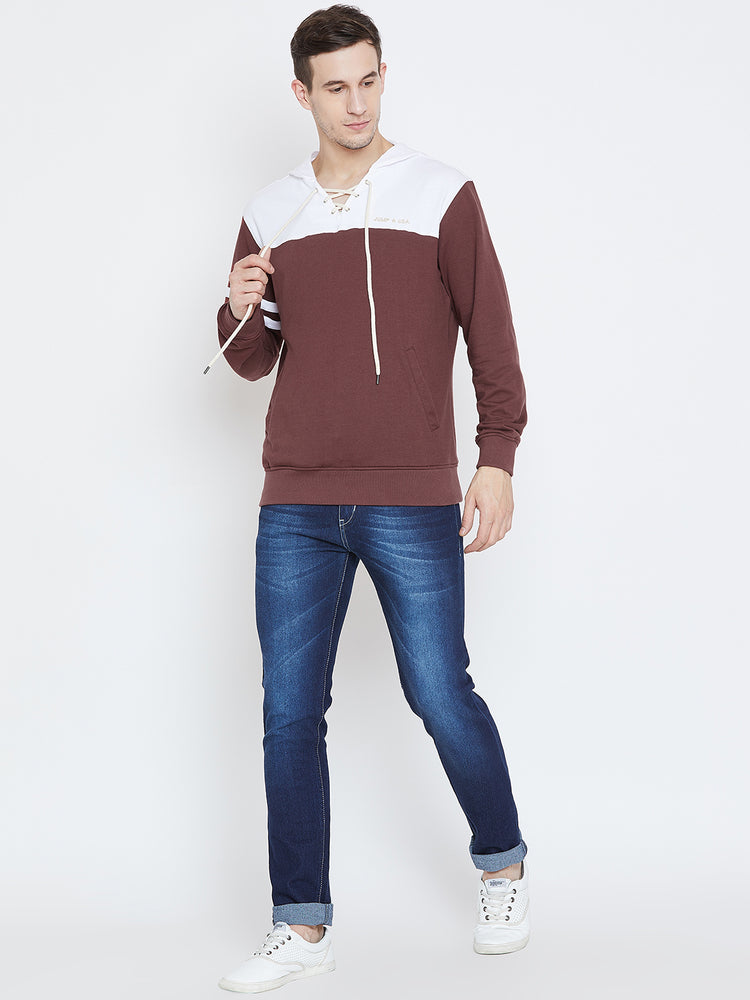 Men Maroon Casual Sweatshirts - JUMP USA