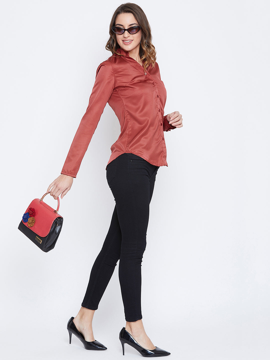 JUMP USA Women Red Solid Casual Shirts - JUMP USA