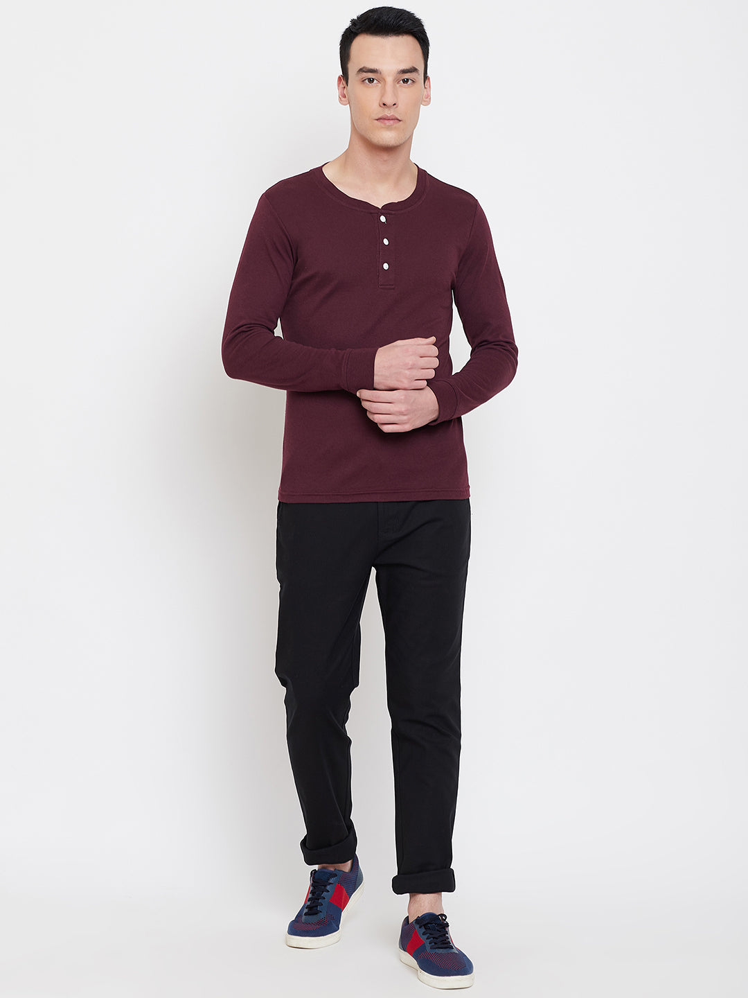 JUMP USA Men Black Casual Slim Fit Trousers - JUMP USA