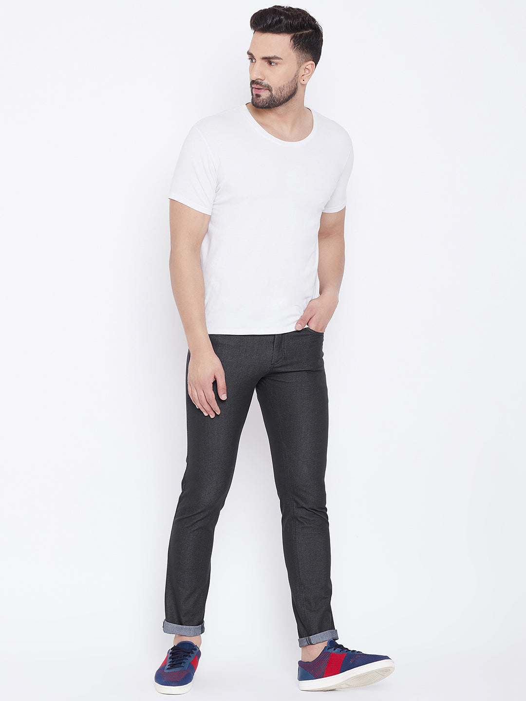 JUMP USA Men Black Solid Regular Fit Jeans - JUMP USA