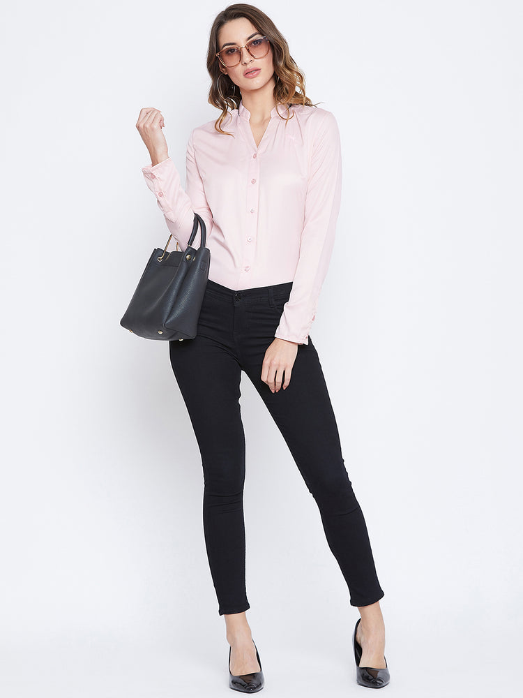 JUMP USA Women Pink Solid Casual Shirts - JUMP USA