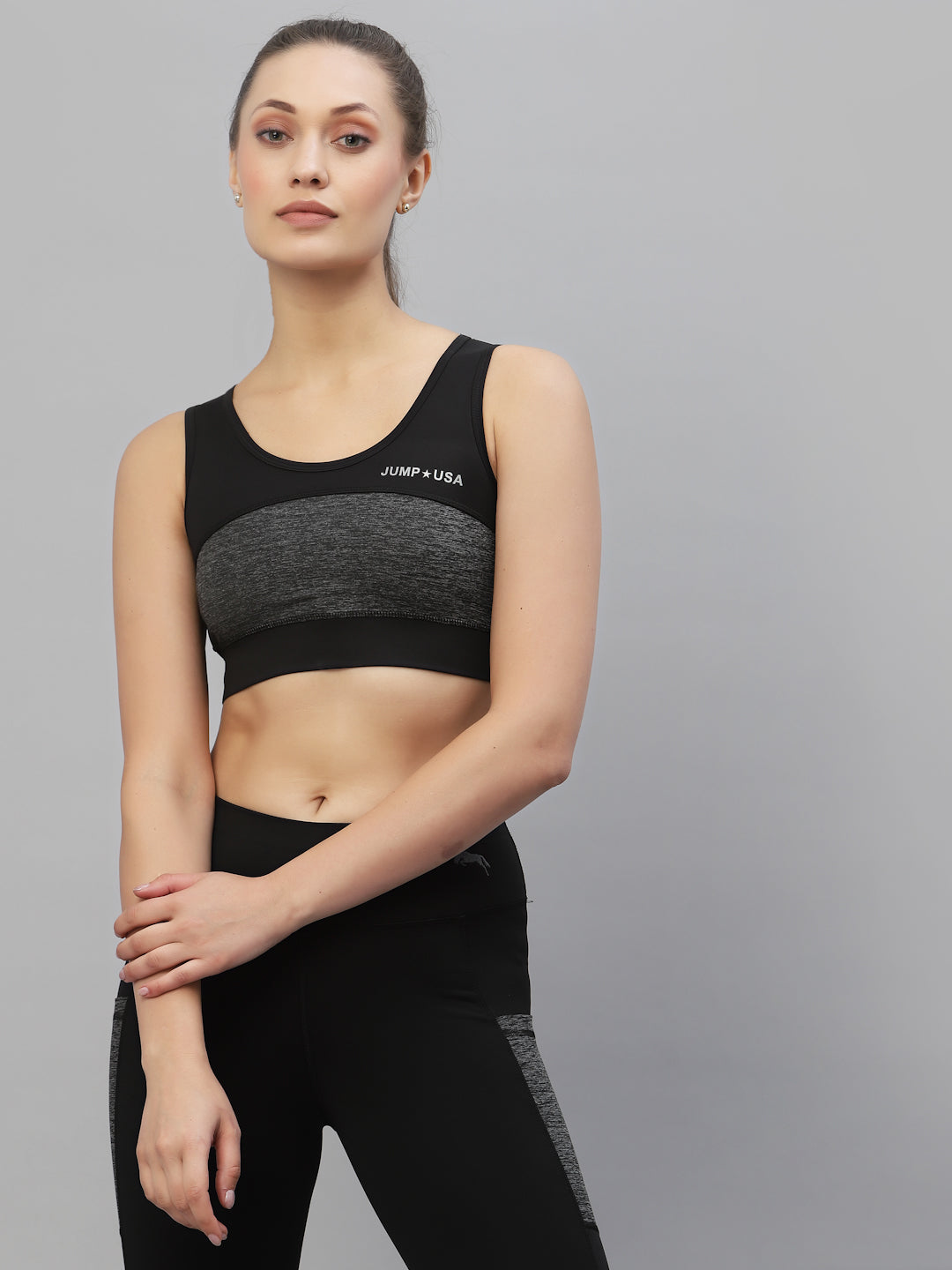 JUMP USA Solid Non-Wired Non Padded Sports Bra