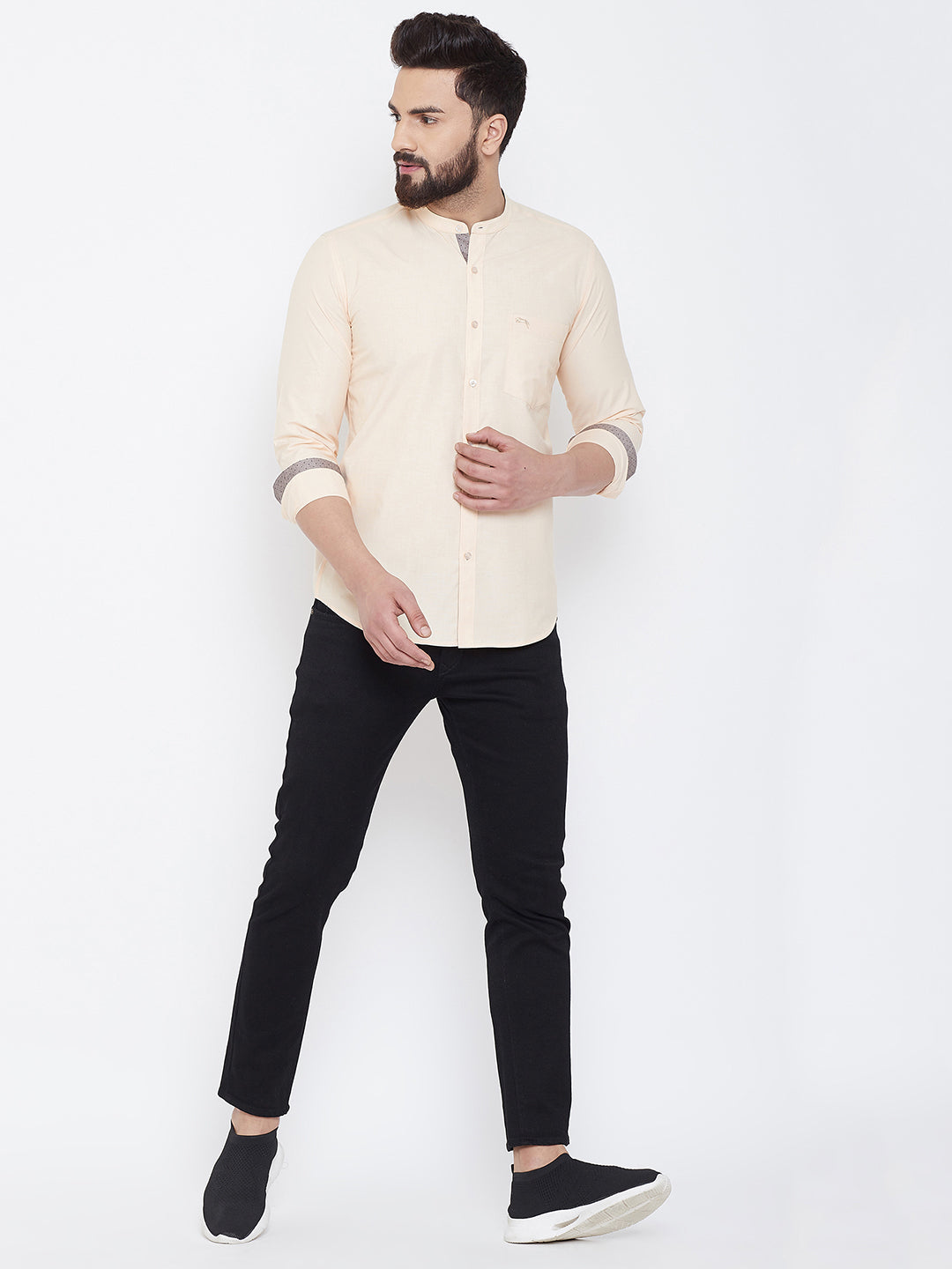 JUMP USA Men Butter Solid Cotton Casual Shirts - JUMP USA