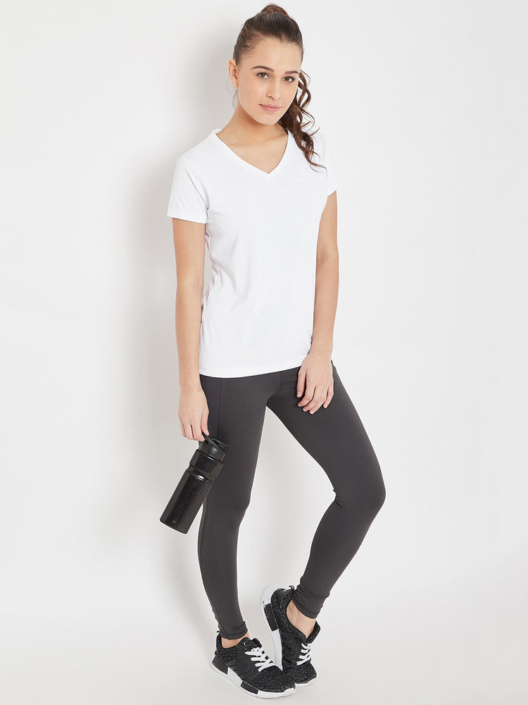 Women White Sports T-shirt - JUMP USA
