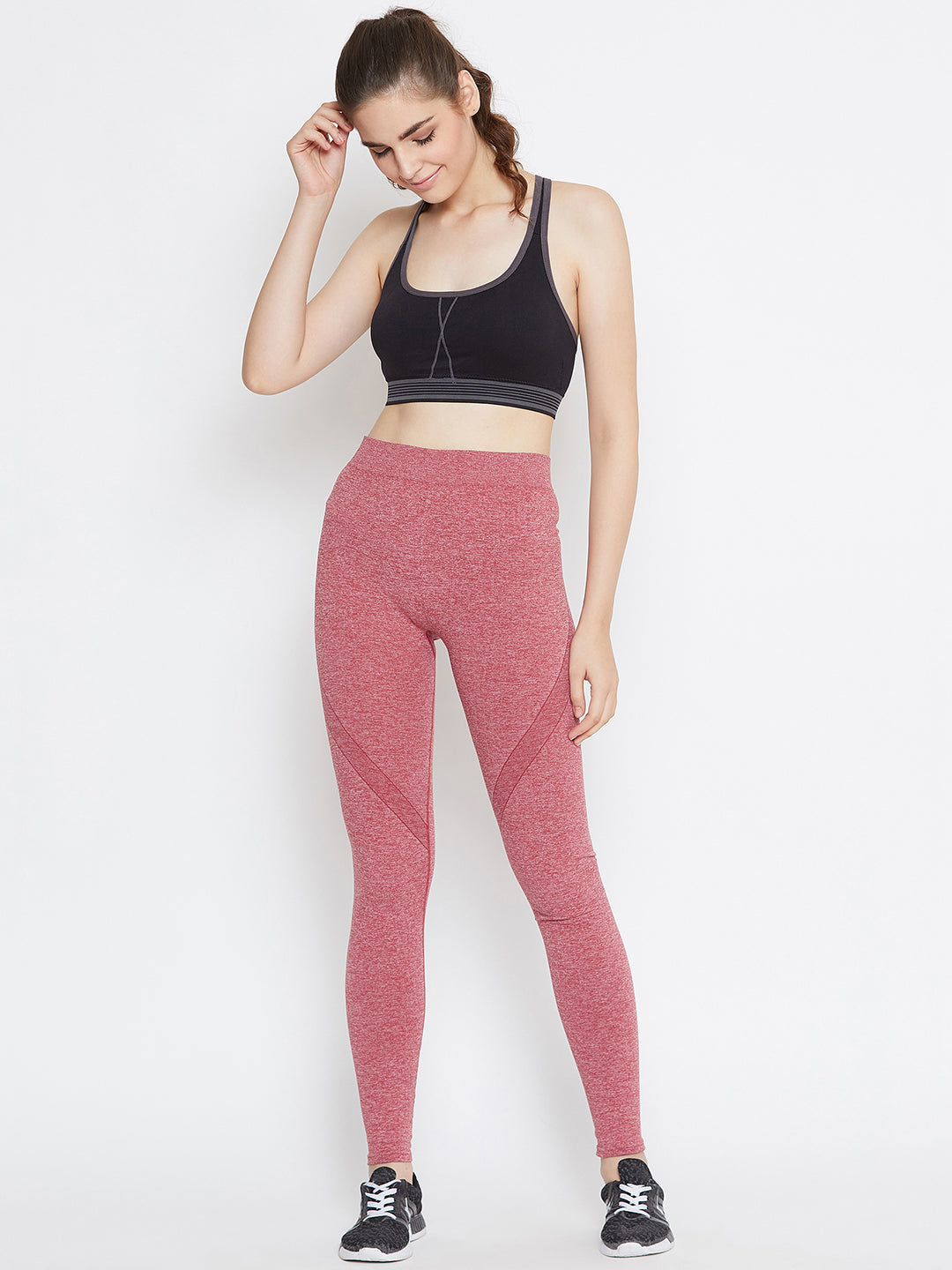 JUMP USA Women Red Solid Skinny-Fit Tights - JUMP USA