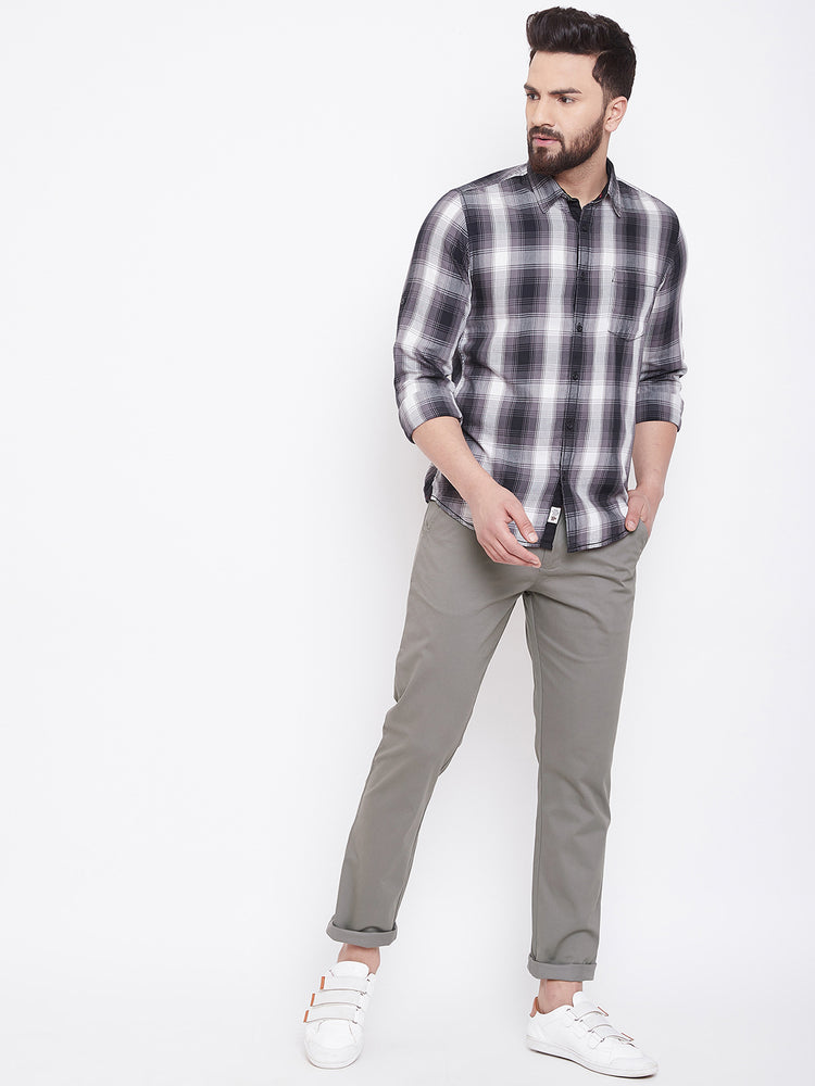 JUMP USA Men Grey Casual Regular Fit Trousers - JUMP USA