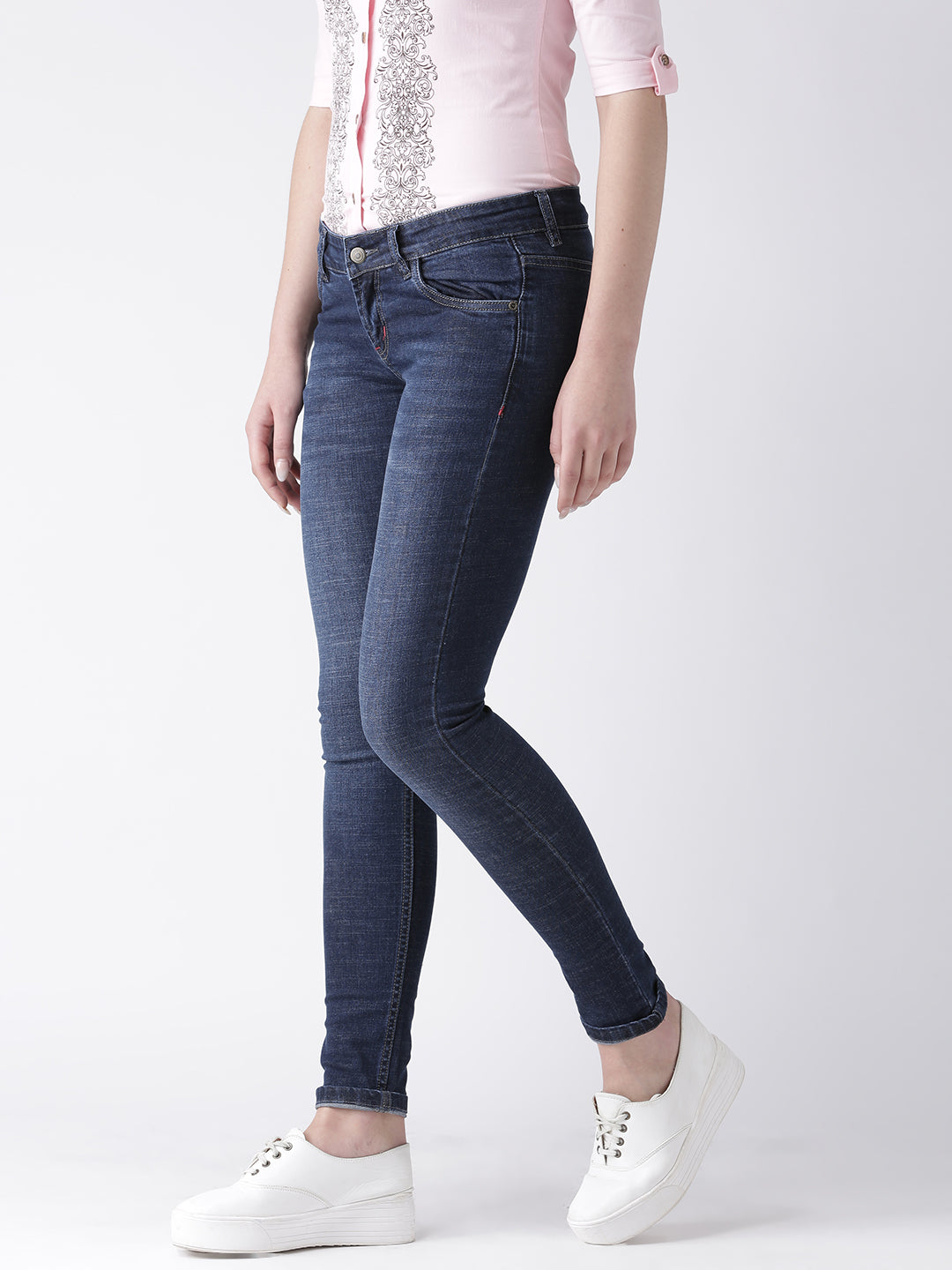 Women Blue Skinny Fit Mid-Rise Clean Look Jeans - JUMP USA