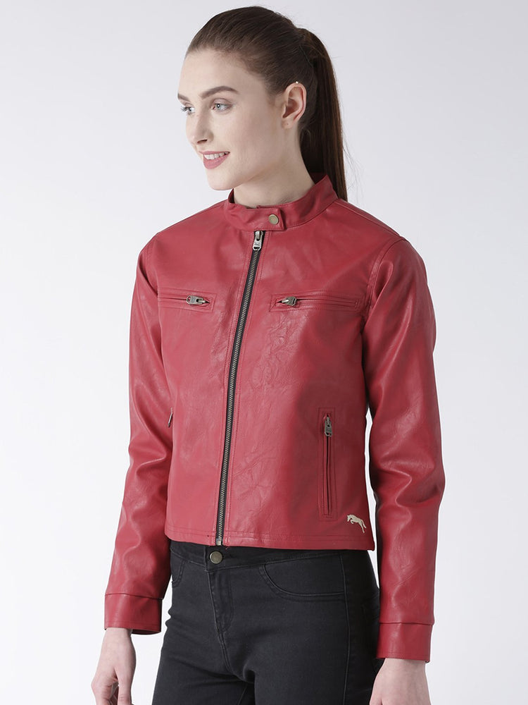 Women Casual Long Sleeve Red Winter Jacket - JUMP USA (1568777502762)