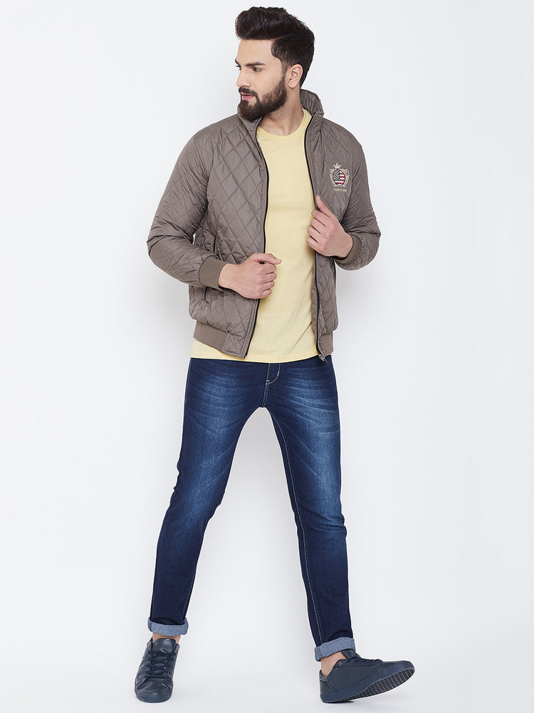 JUMP USA Men Brown Design Casual Quilted Jacket - JUMP USA