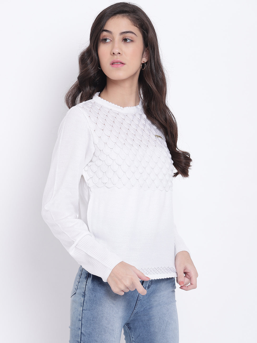 Women White Casual Sweaters - JUMP USA
