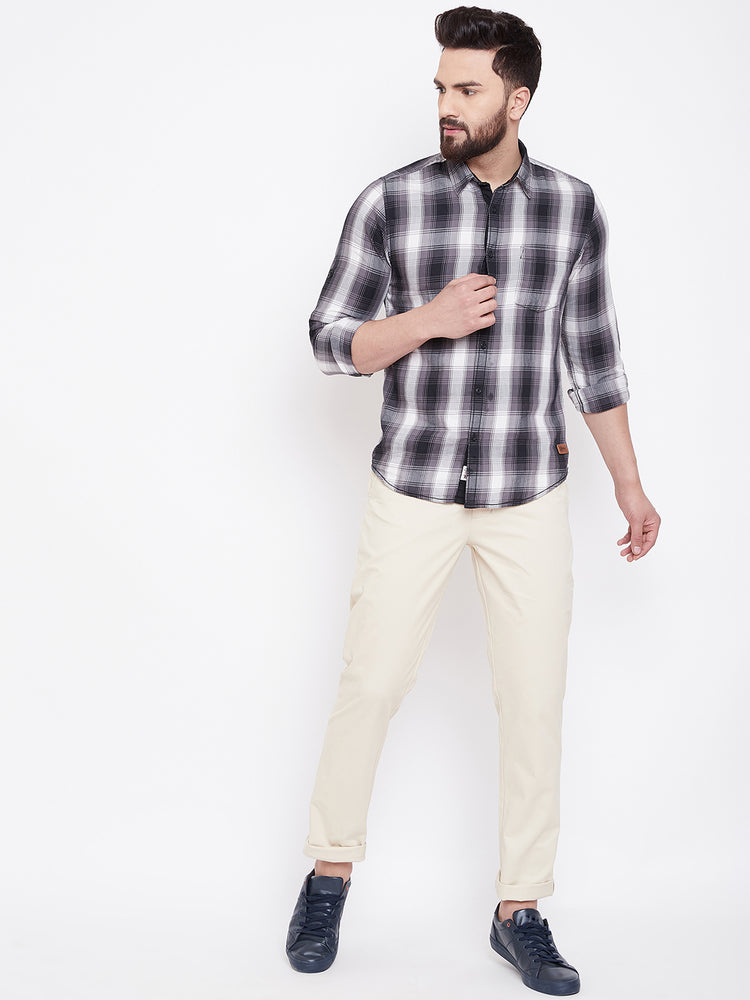JUMP USA Men Beige Casual Regular Fit Trousers - JUMP USA