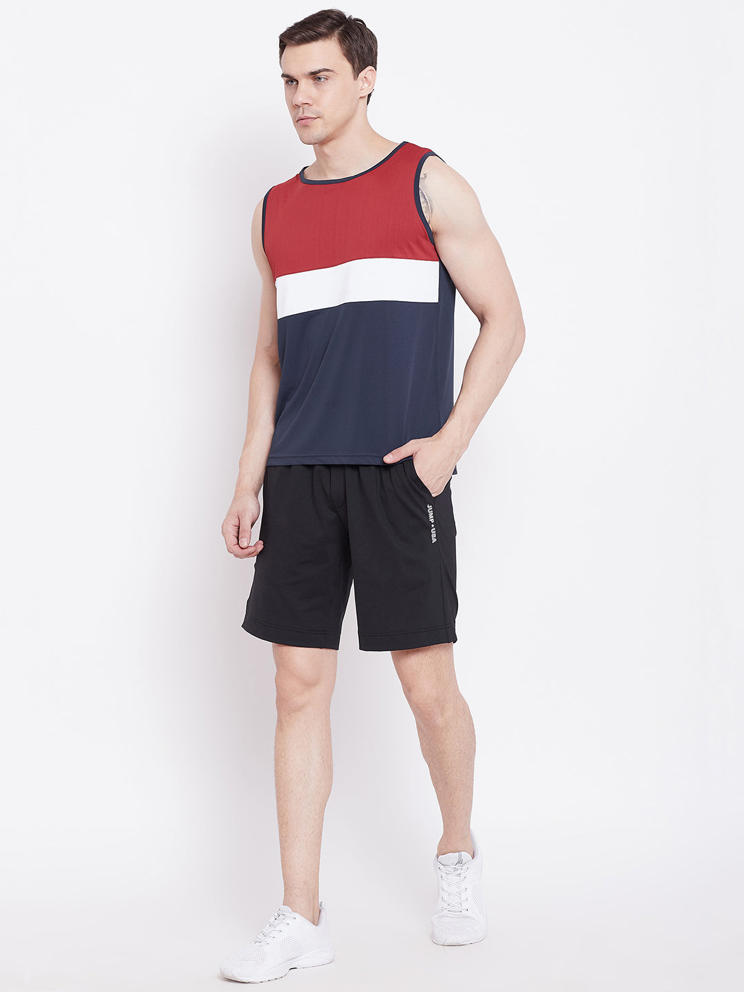 JUMP USA Men Black Solid Active Wear Shorts - JUMP USA