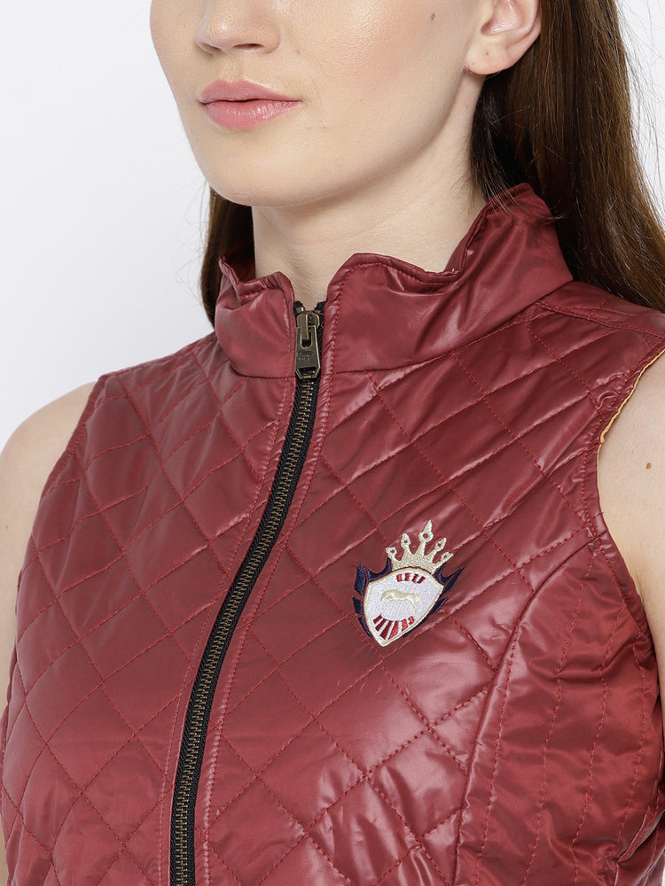 Women Red Quilted Jacket - JUMP USA