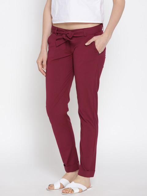 Women Solid Cropped Trousers - JUMP USA