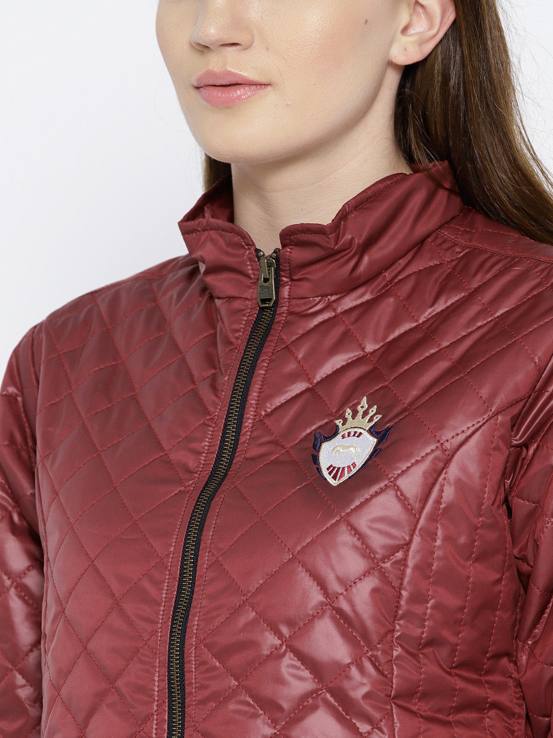 Women Red Quilted Jacket - JUMP USA