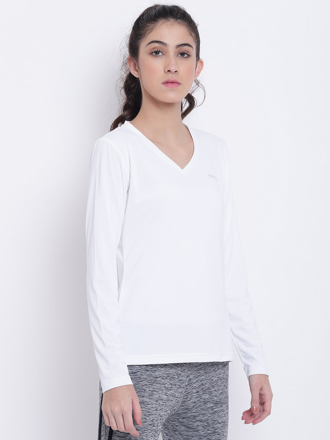Women White Casual T-shirt - JUMP USA