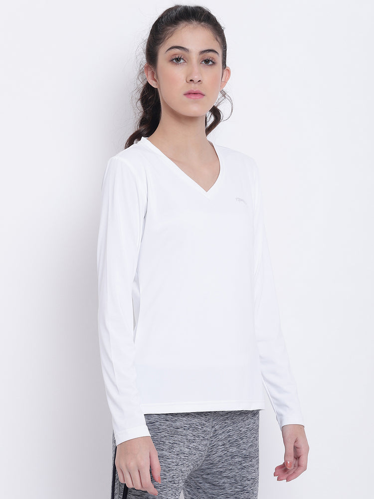 Women White Casual T-shirt - JUMP USA