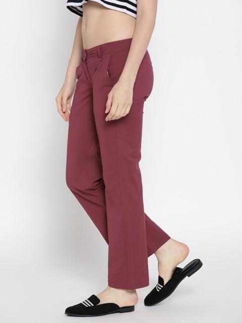 Women Solid Flared Trousers - JUMP USA