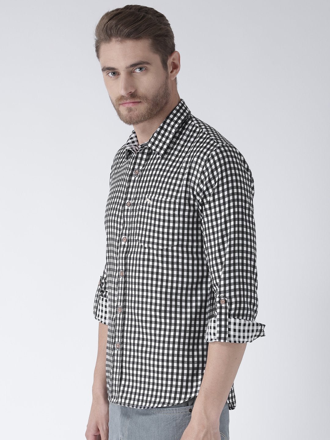 Men Full Sleeve Slim Fit Multicolor Shirt - JUMP USA (1568785498154)