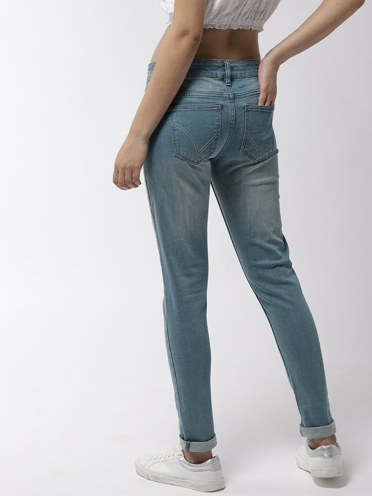 Women Blue Skinny Fit Mid-Rise Clean Look Jeans - JUMP USA