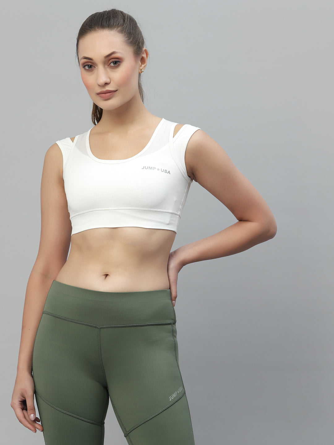 JUMP USA Solid Non-Wired Non Padded Sports Bra