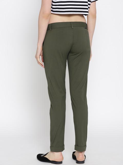 Women Solid Cropped Trousers - JUMP USA