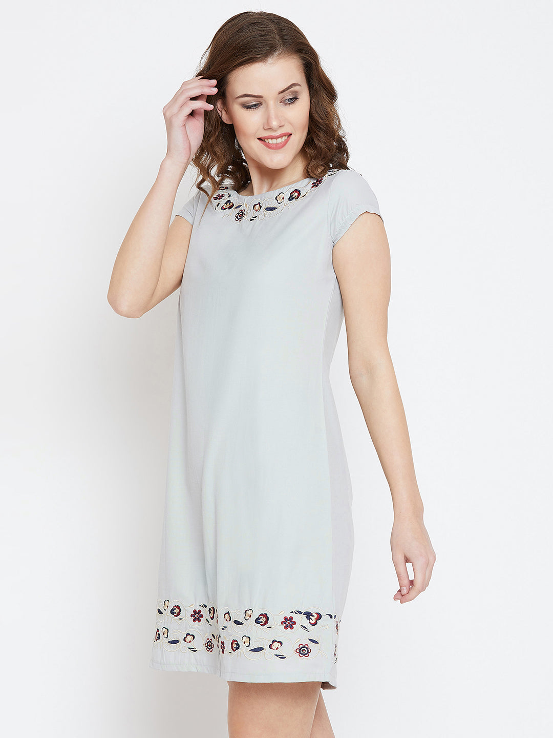 JUMP USA Women Grey Embroidered Sheath Dress - JUMP USA