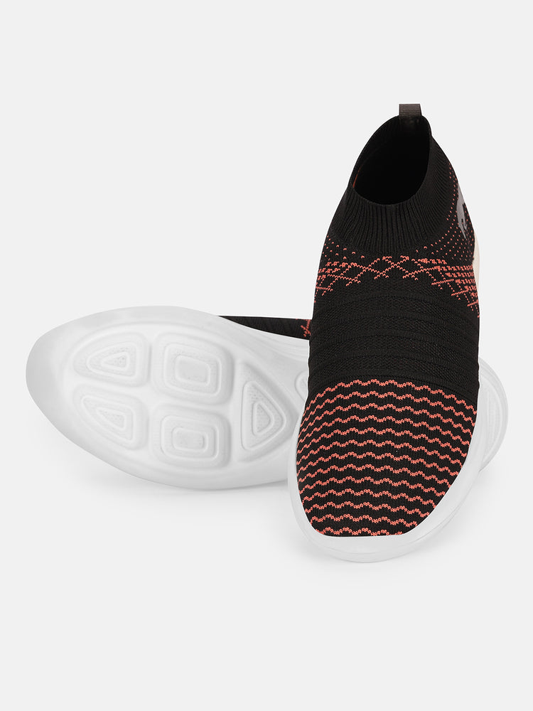 JUMP USA Women's Textured Black Smart Casual Sneakers Shoes - JUMP USA