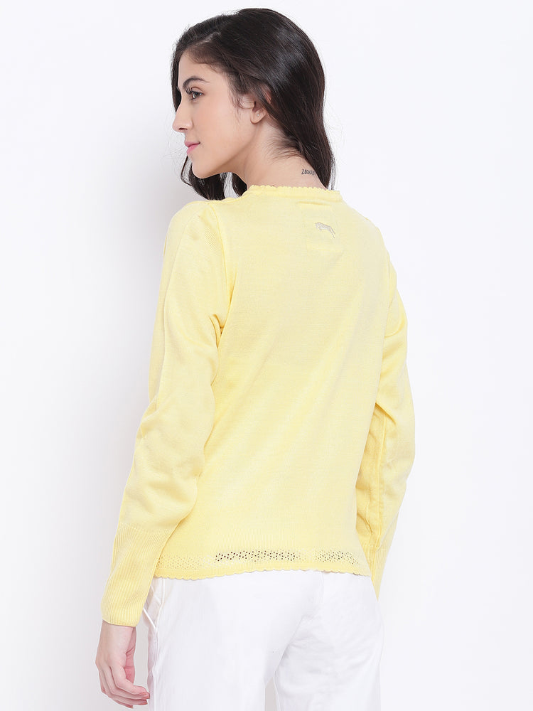 Women Yellow Casual Sweaters - JUMP USA