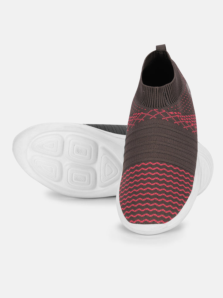 JUMP USA Women's Textured Grey Smart Casual Sneakers Shoes - JUMP USA
