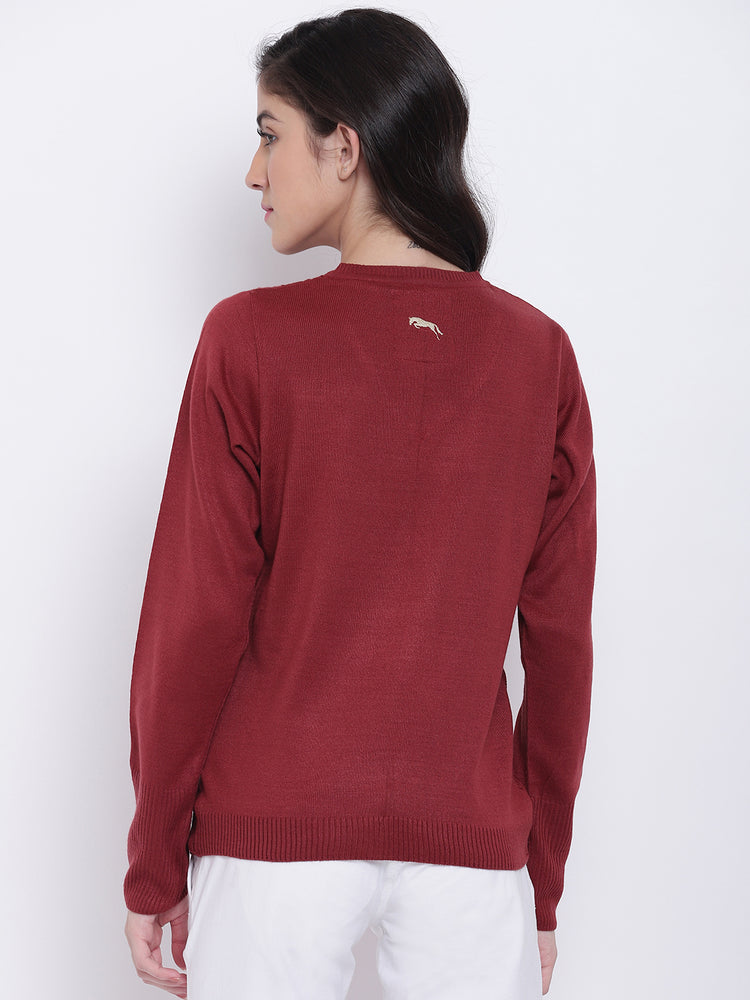 Women Red Casual Sweaters - JUMP USA