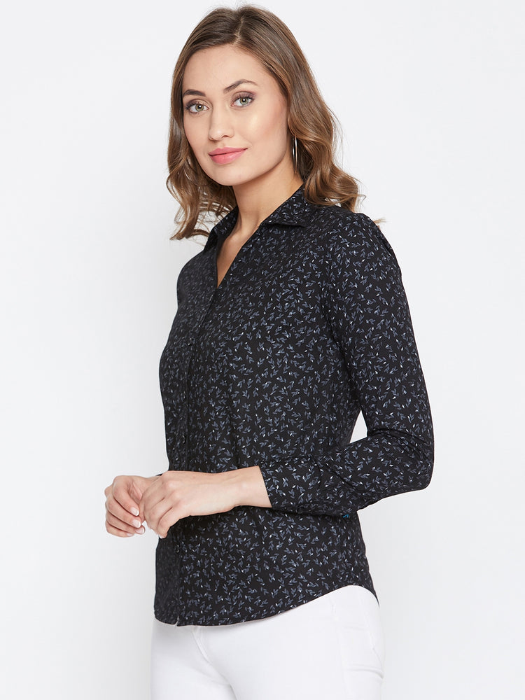 JUMP USA Women Regular Fit Black Casual Shirt - JUMP USA