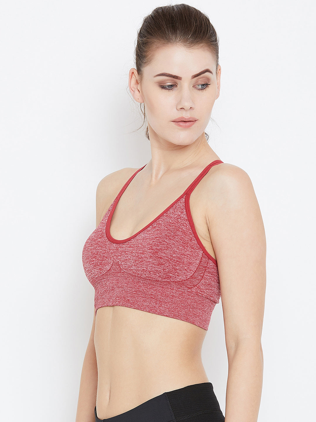 JUMP USA Women Red Non-Wired Lightly Padded Sports Bra