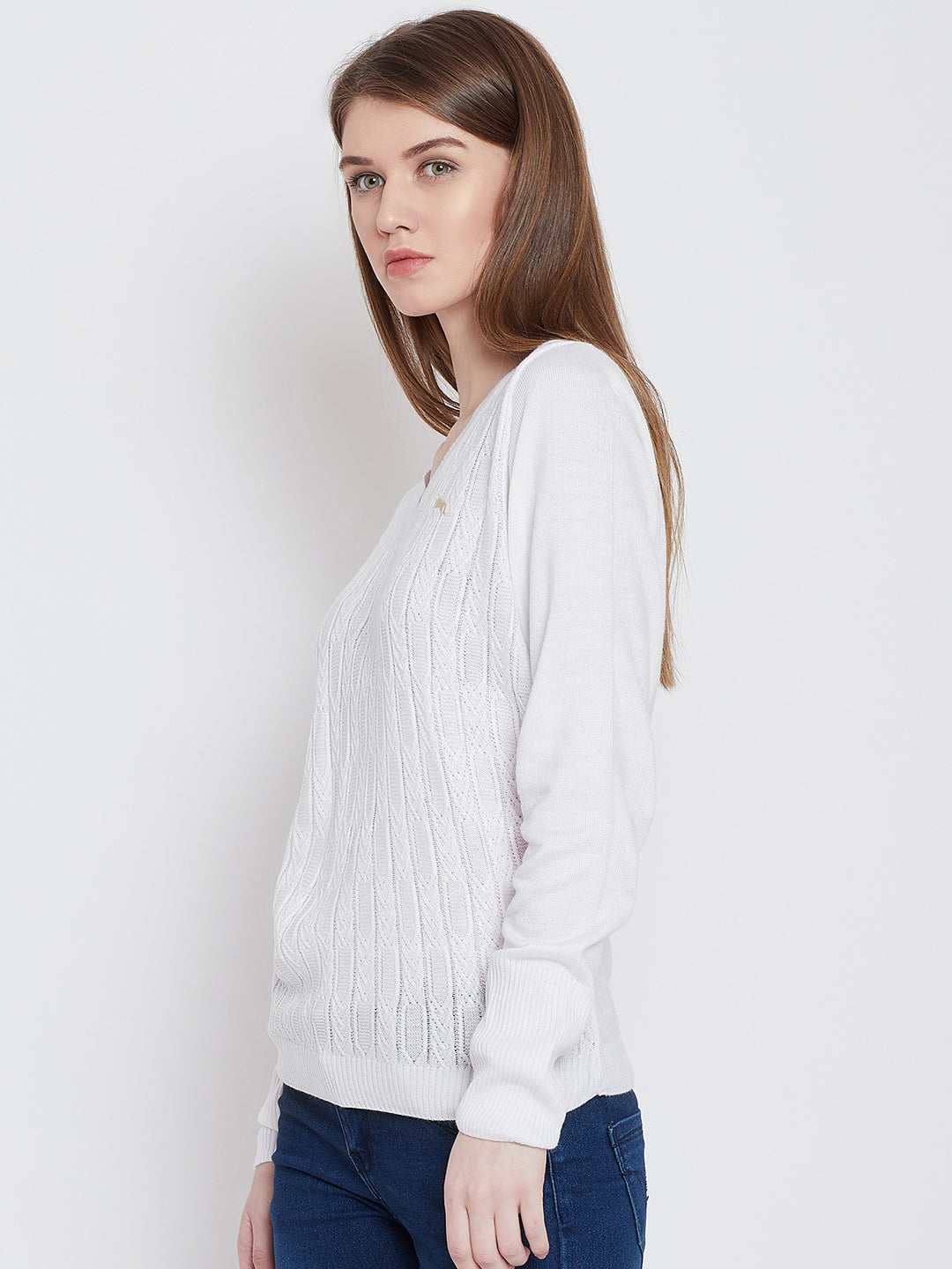 Women White Casual Sweaters - JUMP USA