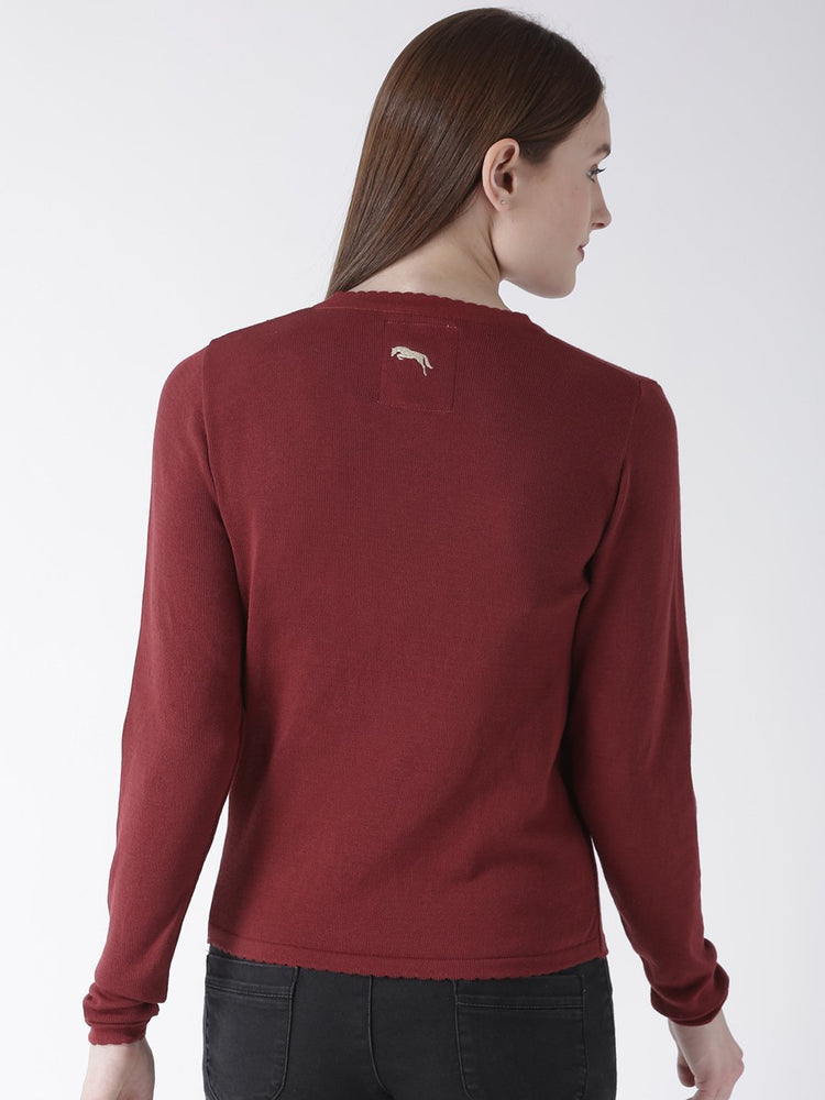 Women Cotton Casual Long Sleeve Red Winter Sweaters - JUMP USA (1568777044010)
