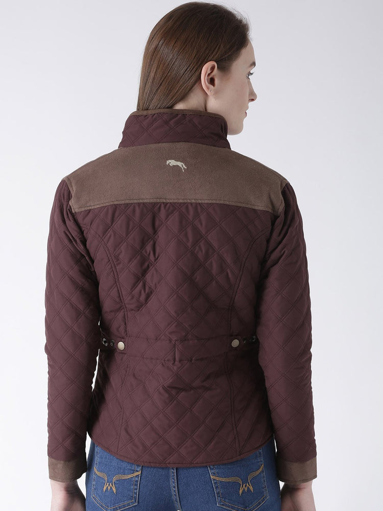 Women Polyster Casual Long Sleeve Wine Winter Jacket - JUMP USA (1568775929898)