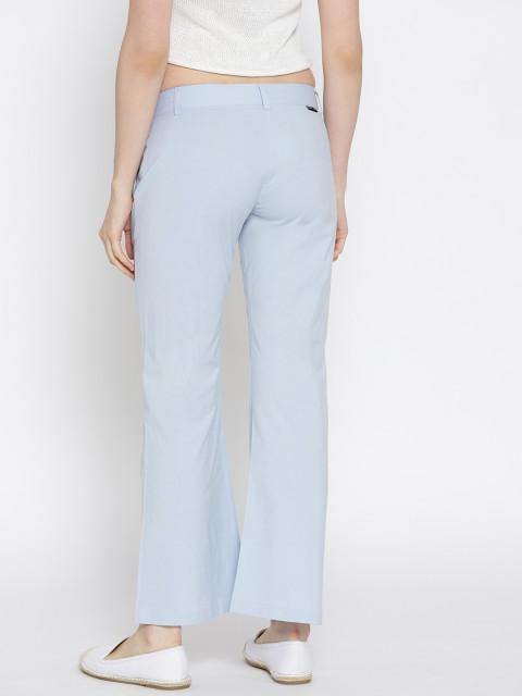 Women Solid Flared Trousers - JUMP USA