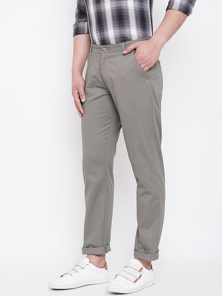 JUMP USA Men Grey Casual Regular Fit Trousers - JUMP USA